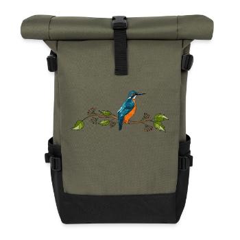 Bunter Vogel - Rolltop Rucksack - Olive/Schwarz - Vorne