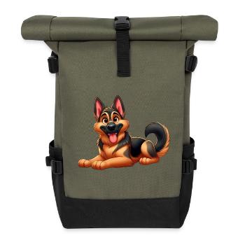 German Shepherd 3 - Roll Top Backpack - olive/black - Front