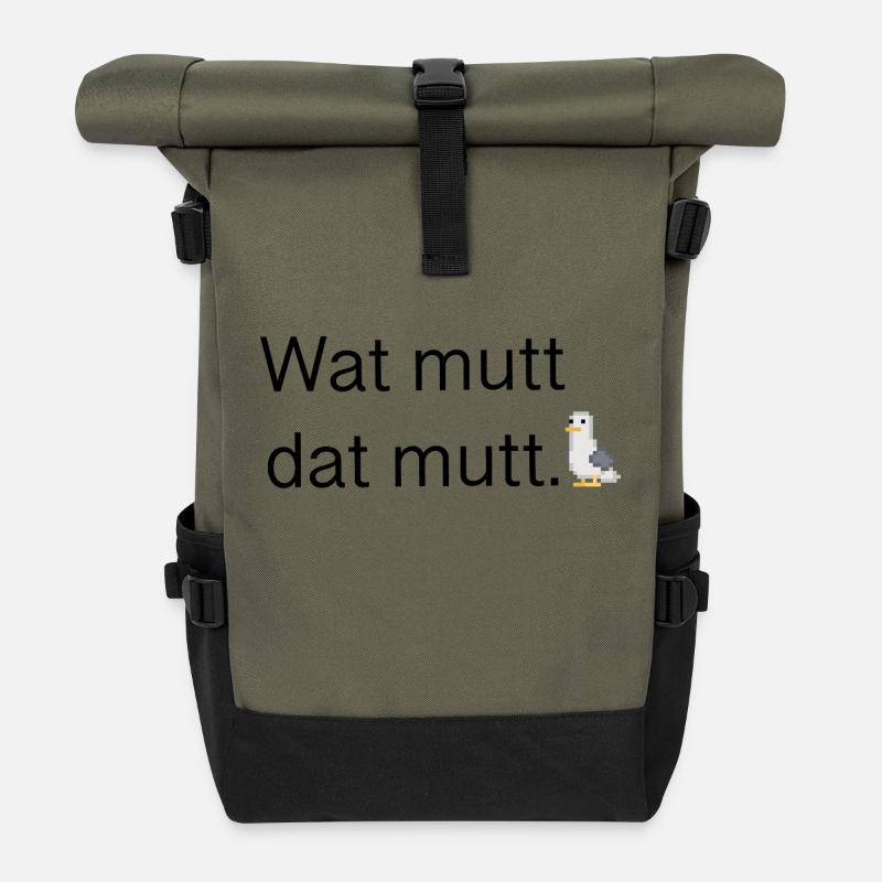 Wat mutt dat mutt - Rolltop Rucksack - Olive/Schwarz