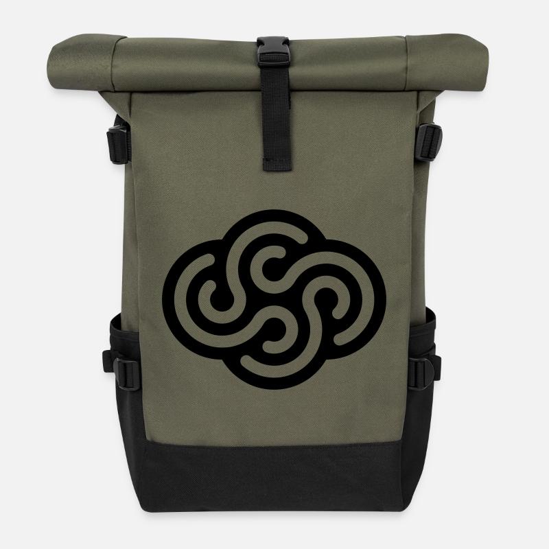 WHIRLS - Rolltop Rucksack - Olive/Schwarz
