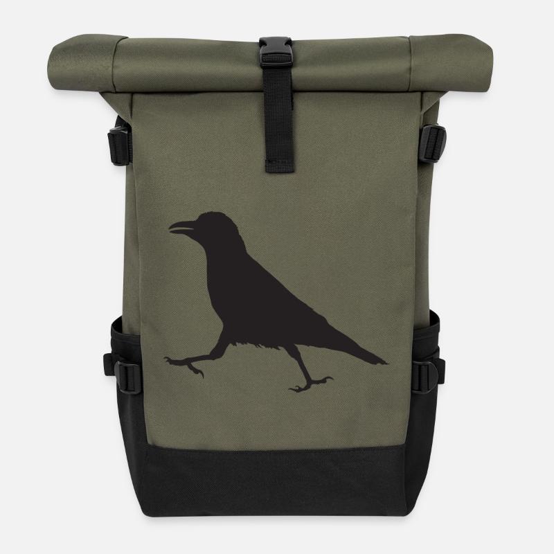 Krähe I - Rolltop Rucksack - Olive/Schwarz
