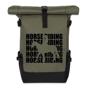 Lustiges Reiten - Rolltop Rucksack - Olive/Schwarz - Vorne