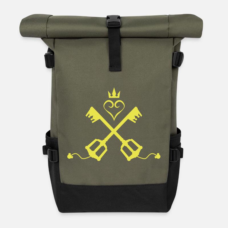 Kingdom Hearts - Rolltop Rucksack - Olive/Schwarz