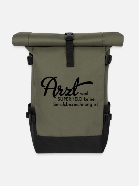 Arzt - Rolltop Rucksack - Olive/Schwarz