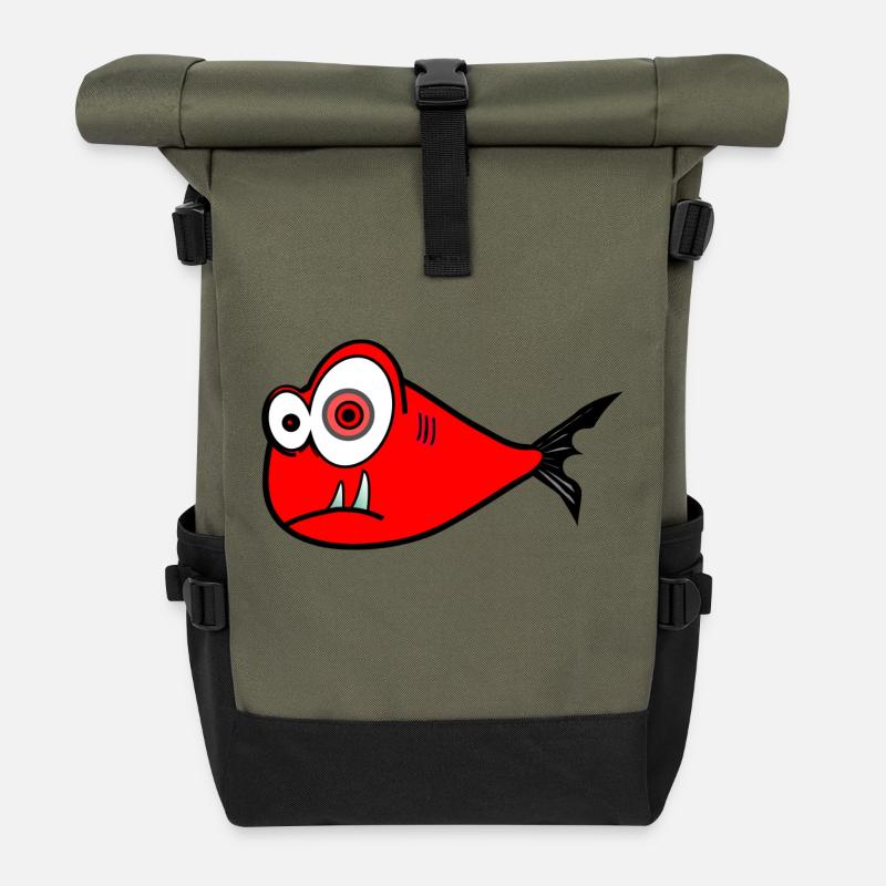 Fisch - Rolltop Rucksack - Olive/Schwarz