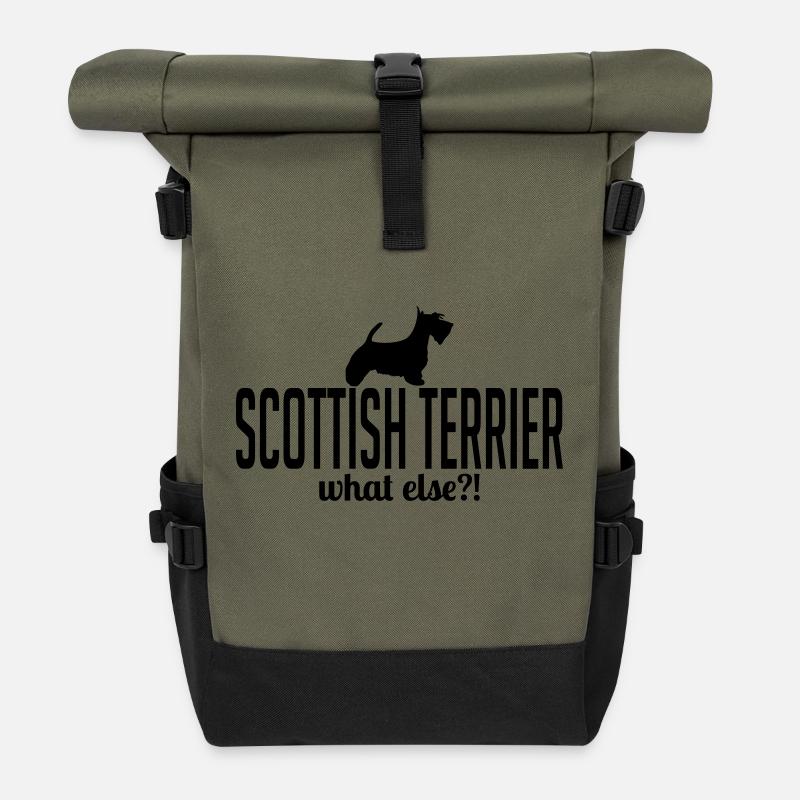 SCOTTISH TERRIER what else - Rolltop Rucksack - Olive/Schwarz