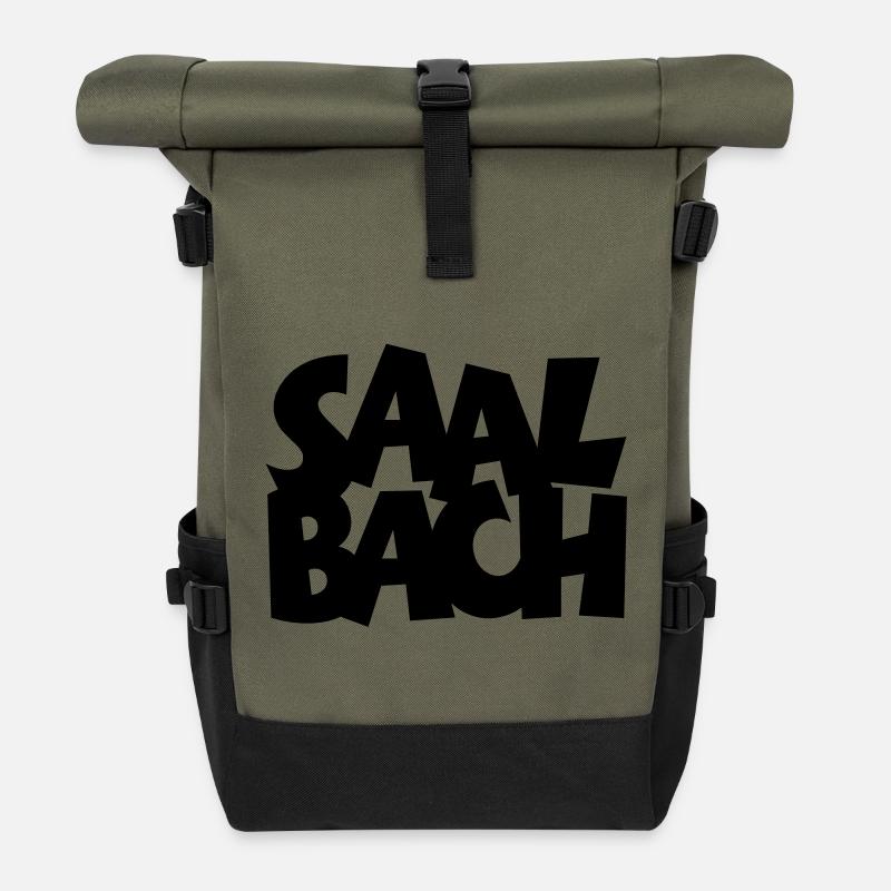 Saalbach in Österreich - Rolltop Rucksack - Olive/Schwarz