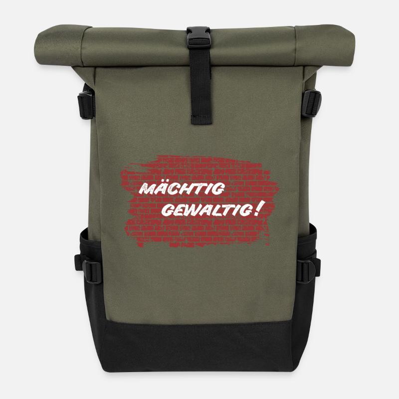 Kult - Mächtig gewaltig! - DDR TV - Rolltop Rucksack - Olive/Schwarz