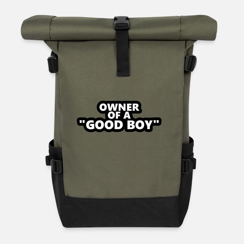 "GOOD BOY" Hundebesitzer - Rolltop Rucksack - Olive/Schwarz