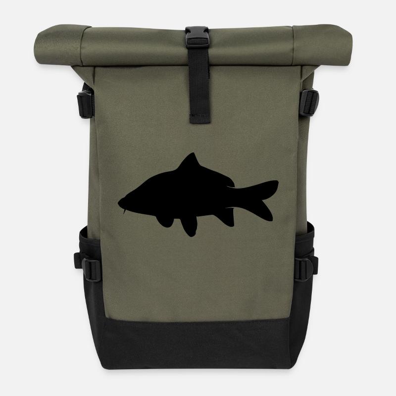 as3_carp - Roll Top Backpack - olive/black