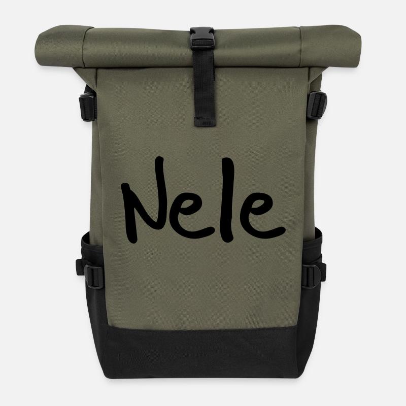 Nele - Roll Top Backpack - olive/black