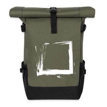 Viereck Quadrat Design Buerste Variante 1 - Roll Top Backpack - olive/black - Front