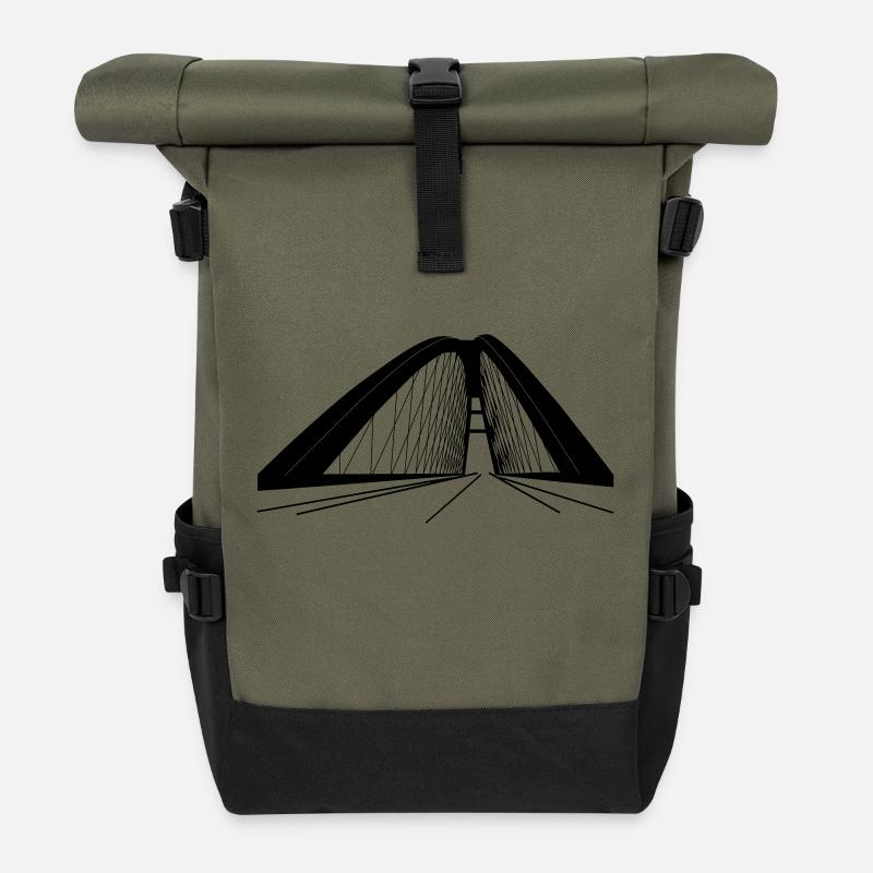 Fehmarnsundbrücke - Rolltop Rucksack - Olive/Schwarz