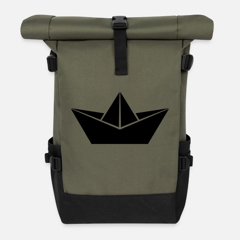 Papierboot - Rolltop Rucksack - Olive/Schwarz