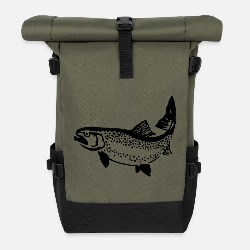Forelle - Rolltop Rucksack - Olive/Schwarz