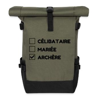Tir à l'arc Archer Sport Sportif Athlète Flêche - Sac à dos roll top - olive/noir - Devant