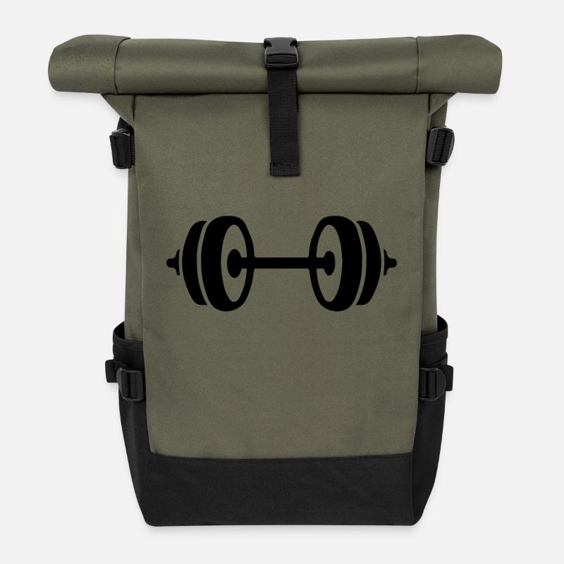 hantel icon - Rolltop Rucksack - Olive/Schwarz