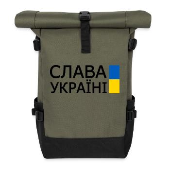 Slava ukraini - Rolltop Rucksack - Olive/Schwarz - Vorne