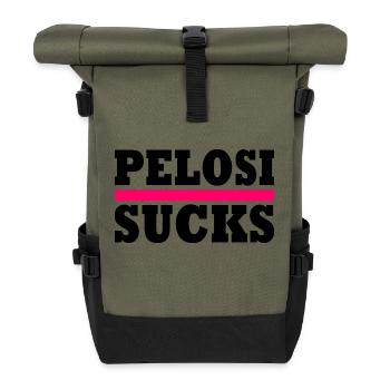 Nancy pelosi sucks - Rolltop Rucksack - Olive/Schwarz - Vorne