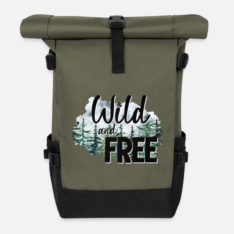 Sauvage et libre - Sac à dos roll top - olive/noir