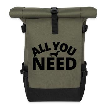 tout ce dont vous avez besoin Teckel Chien Teckel - Sac à dos roll top - olive/noir - Devant