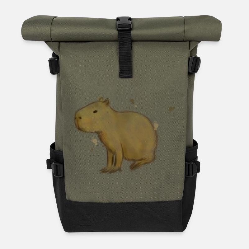 Capybara - Rolltop Rucksack - Olive/Schwarz
