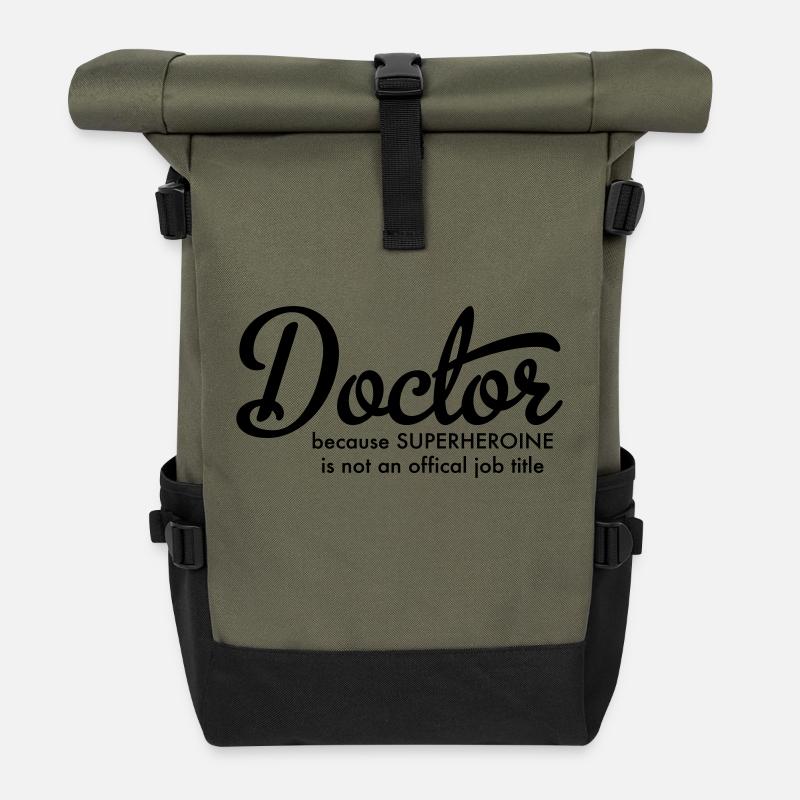 Ärztin - Rolltop Rucksack - Olive/Schwarz