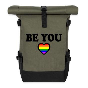 Be you - Sac à dos roll top - olive/noir - Devant