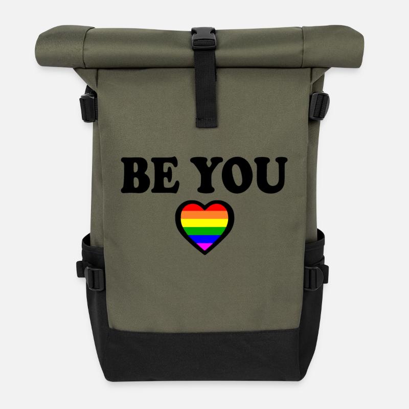 Be you - Rolltop Rucksack - Olive/Schwarz
