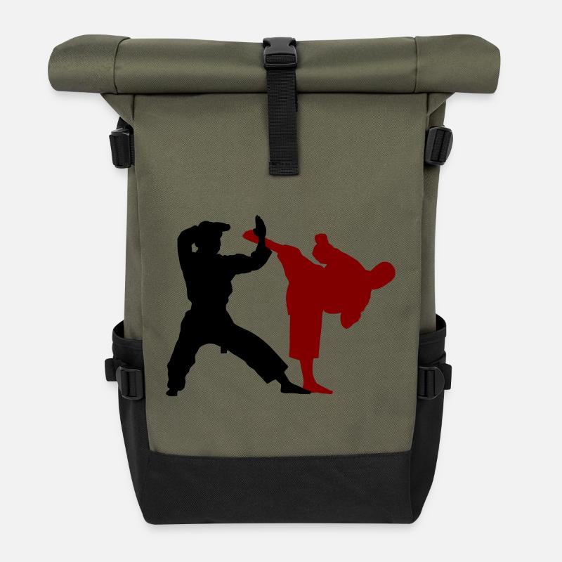Kumite Karate - Roll Top Backpack - olive/black