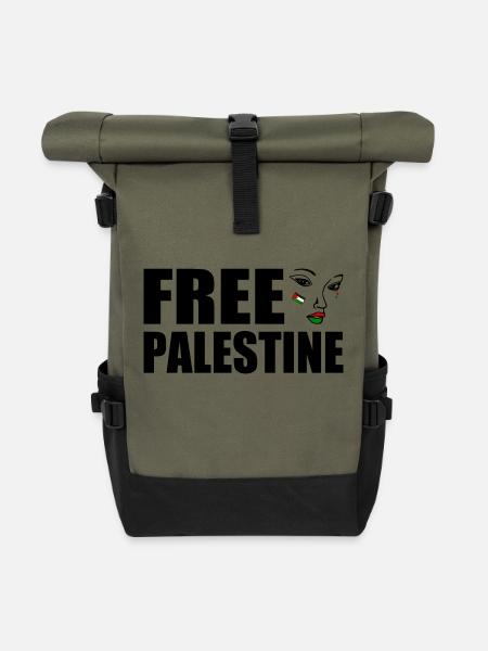 Free palestine - Rolltop Rucksack - Olive/Schwarz