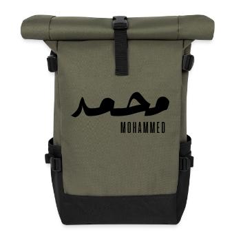 Mohammed name in Arabic - Roll Top Backpack - olive/black - Front