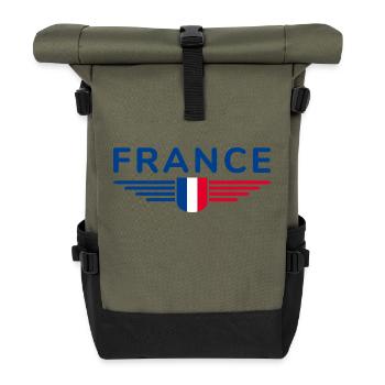 J’aime la France élégance style design Tenues - Sac à dos roll top - olive/noir - Devant