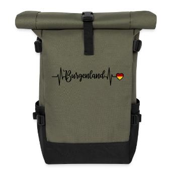 Burgenland Puls Herzlinie - Rolltop Rucksack - Olive/Schwarz - Vorne