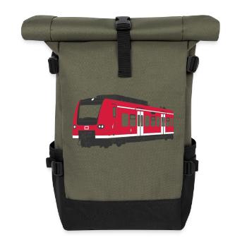 S-Bahn München - Rolltop Rucksack - Olive/Schwarz - Vorne