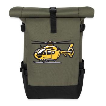 Rescue helicopter - Roll Top Backpack - olive/black - Front