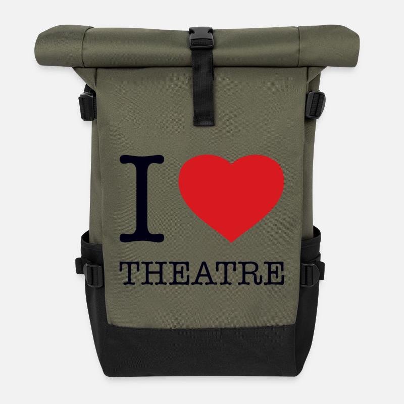 J’ADORE LE THÉÂTRE - Sac à dos roll top - olive/noir