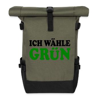 I choose green - Roll Top Backpack - olive/black - Front