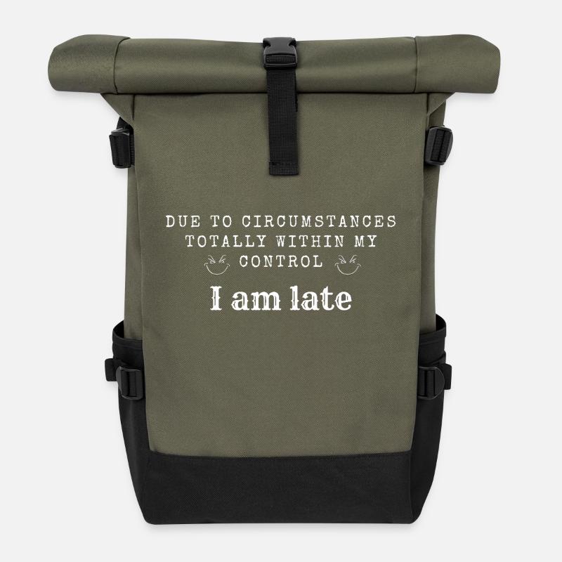 Due to circumstances totally in my control - Roll Top Backpack - olive/black
