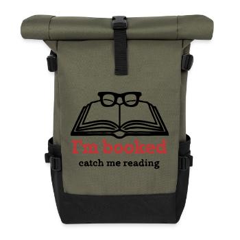 I’m Booked – Catch Me Reading - Rolltop Rucksack - Olive/Schwarz - Vorne