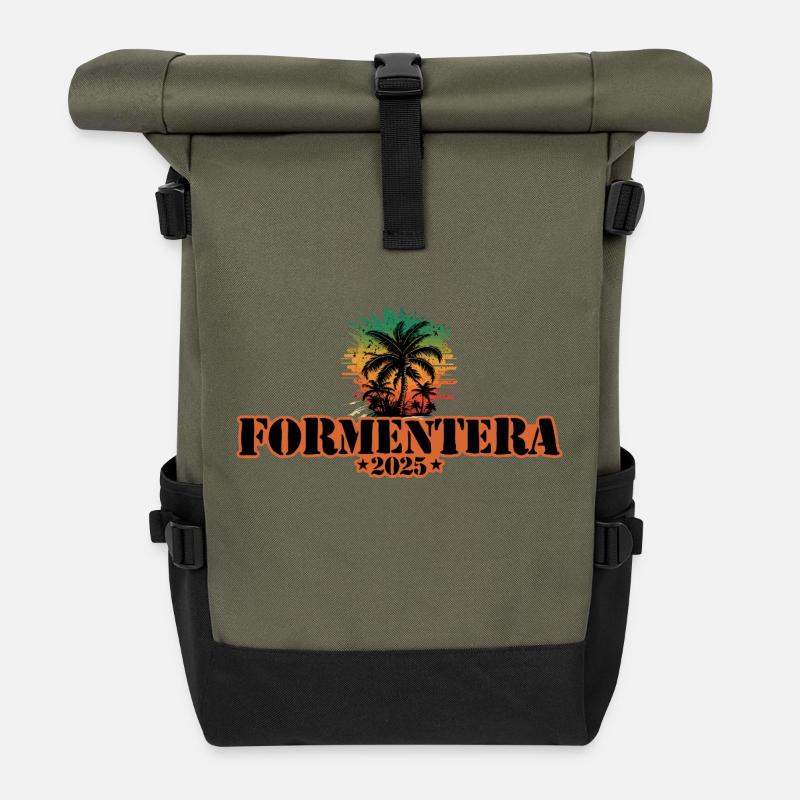 Palmiers Formentera 2025 - Sac à dos roll top - olive/noir