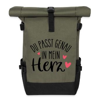 TU t’intégres parfaitement dans mon cœur | Personne préférée - Sac à dos roll top - olive/noir - Devant