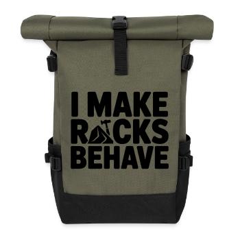 Stonemason funny saying - Roll Top Backpack - olive/black - Front