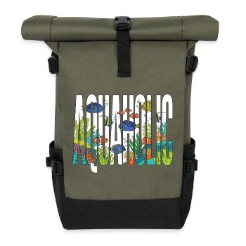 Aquarist für Aquarium-Diskusfischbecken - Rolltop Rucksack - Olive/Schwarz - Vorne