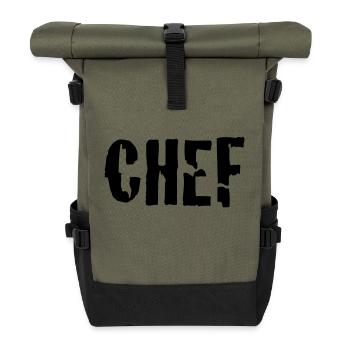 chef - Roll Top Backpack - olive/black - Front
