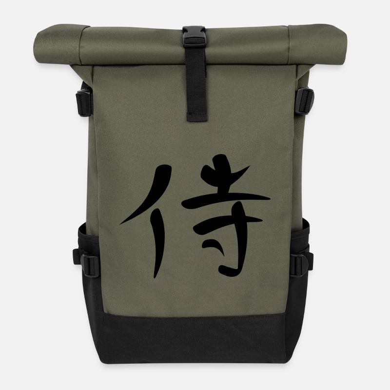 Kanji - Samurai - Rolltop Rucksack - Olive/Schwarz