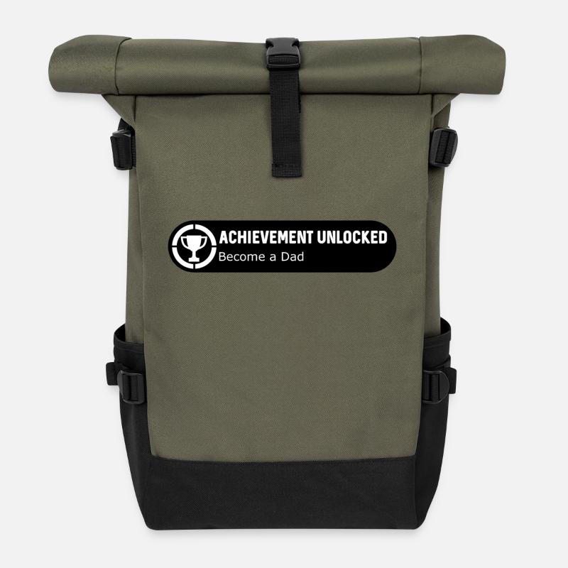 Achievement Unlocked: Become a Dad (w) - Rolltop Rucksack - Olive/Schwarz