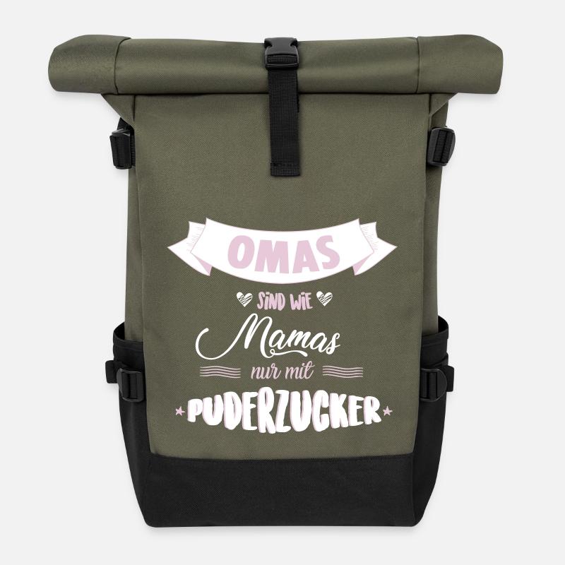Omas Puderzucker - Rolltop Rucksack - Olive/Schwarz