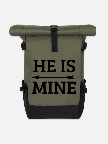 he is mine - Rolltop Rucksack - Olive/Schwarz