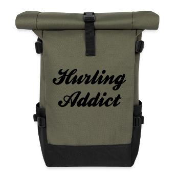 hurling addict - Rolltop Rucksack - Olive/Schwarz - Vorne